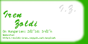 iren zoldi business card